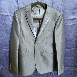 Men's Shiny Navy Blue Suit